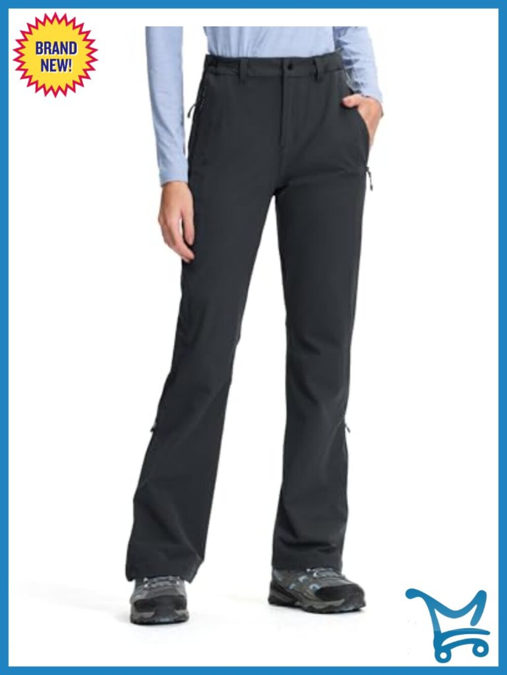 Women's Hiking Pants Flared Lightweight Water Resistant Cargo Ripstop